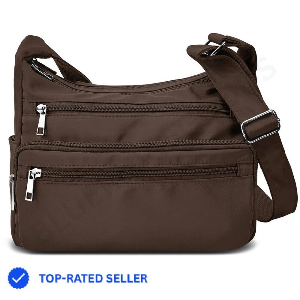 Nylon Crossbody Bag RFID Travel Handbag Multi Pocket Lightweight Chic